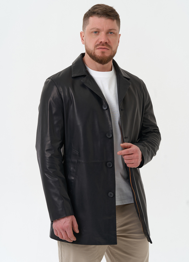 Мужской пиджак из натуральной кожи модель № 30060 универмаг малина