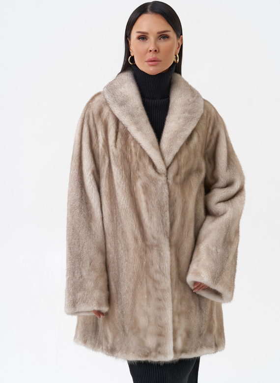 Норковая шуба с воротником