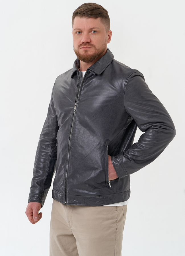 Мужская куртка из натуральной кожи  модель № 30070 универмаг малина