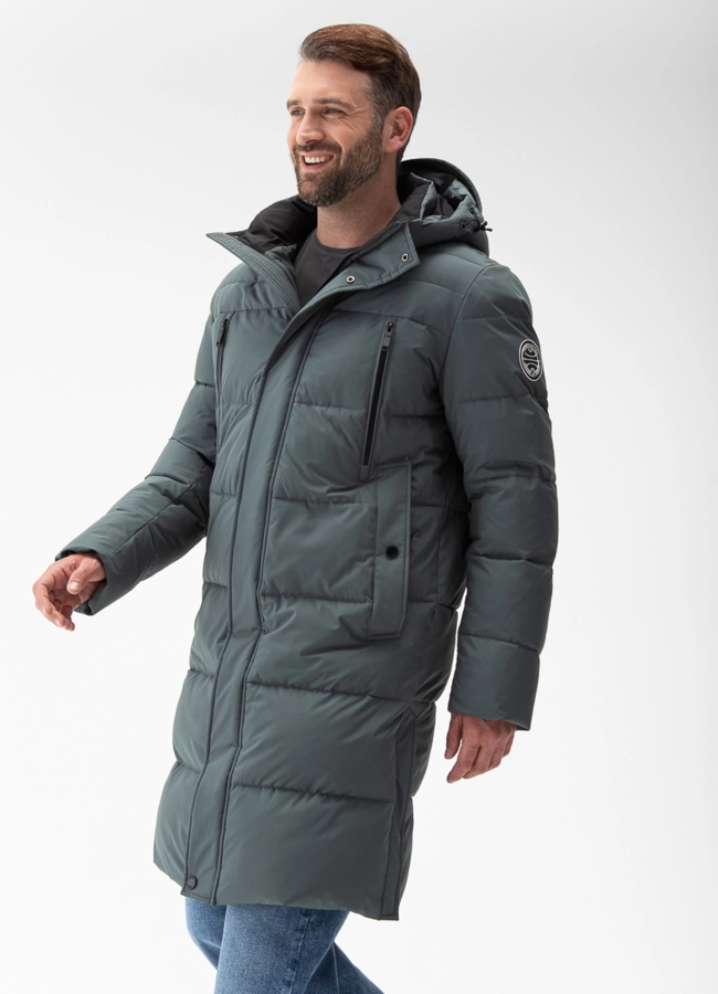 фото Мужской пуховик с капюшоном  модель № 27993