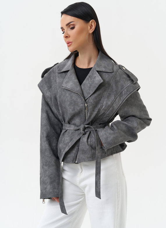 Куртка женская из эко кожи в стиле ретро