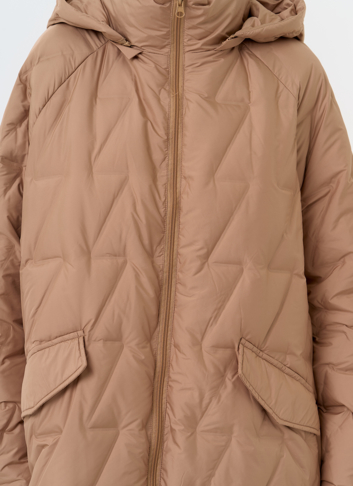 Женское свободное пальто с капюшоном