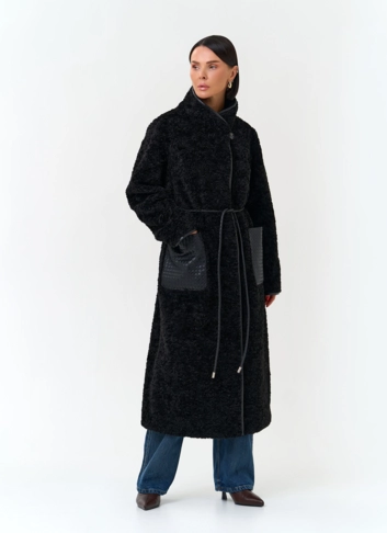 Женское пальто из эко меха