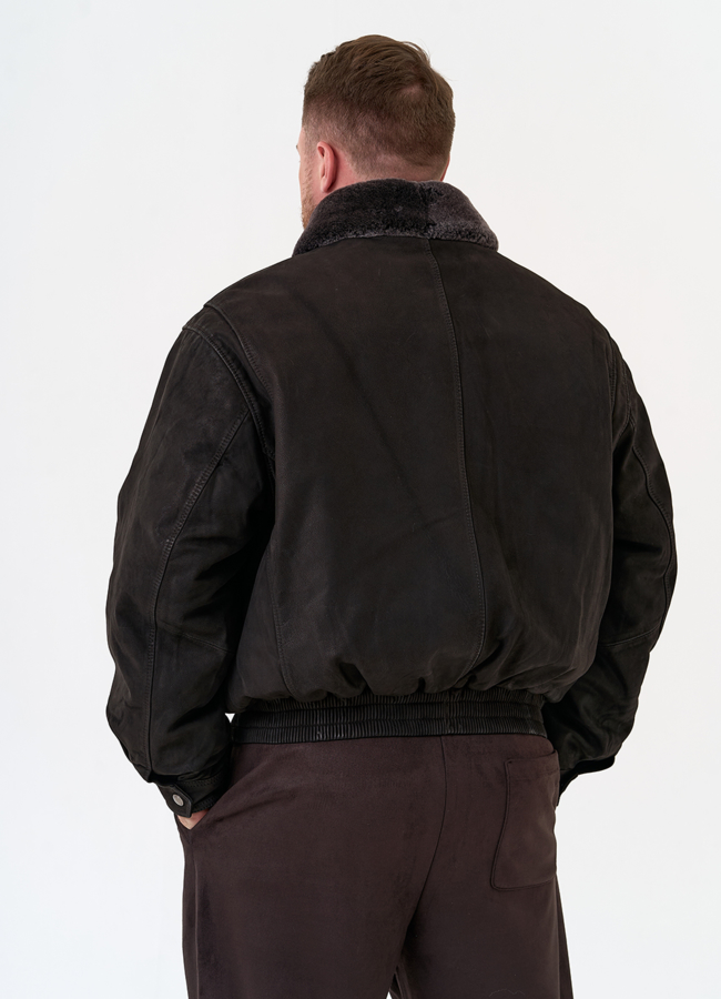 Куртка пилот из натуральной кожи с отделкой из овчины модель № 31659 в кредит