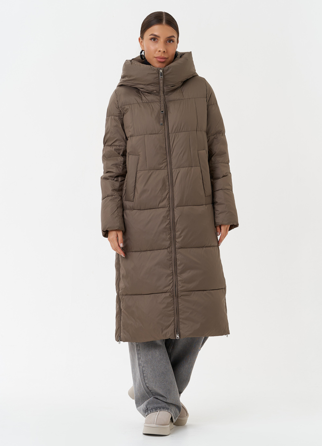 Пуховик на био пухе с капюшоном модель № 28509 в рассрочку
