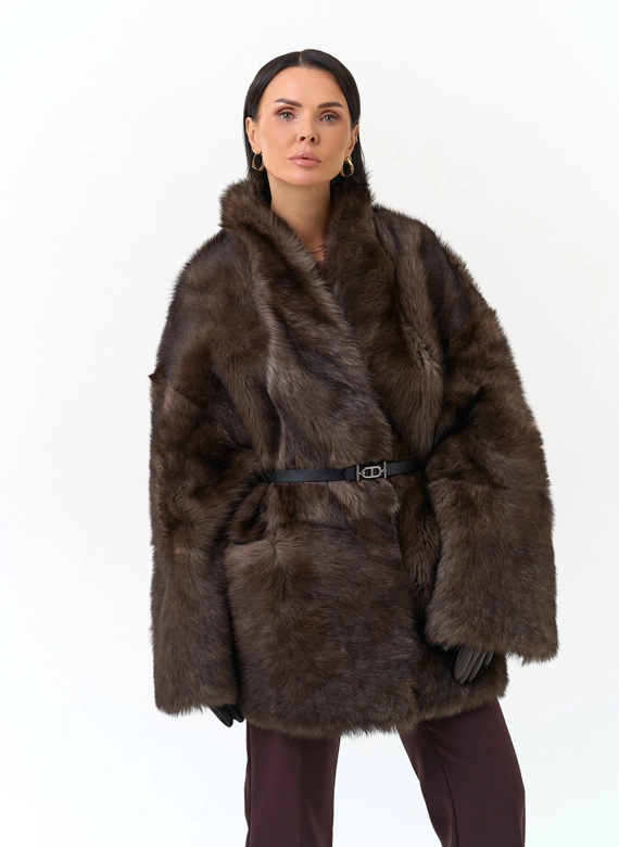 Женская двухсторонняя дубленка фото