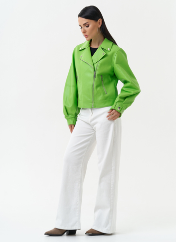 Куртка косуха из эко кожи зеленого цвета