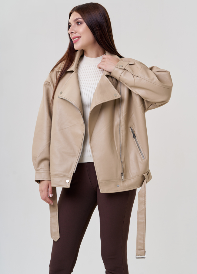 Женская куртка оверсайз из эко кожи модель № 23255 в кредит