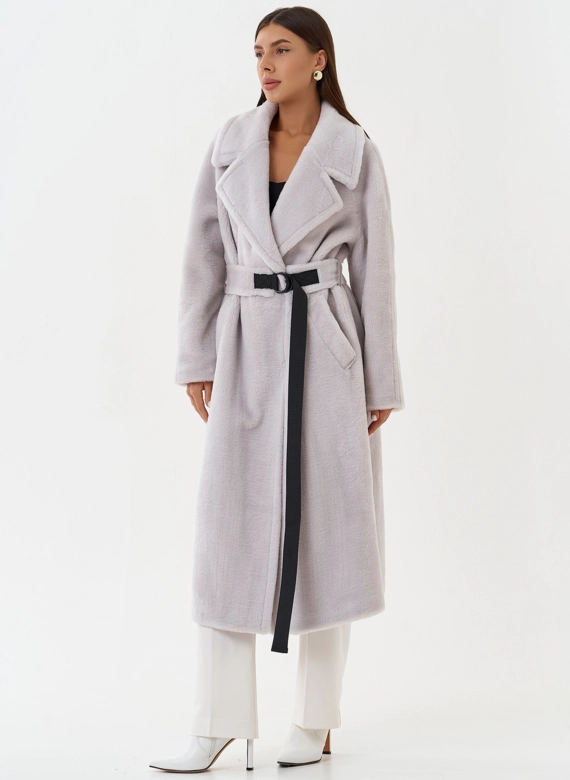 Пальто из шерсти с поясом