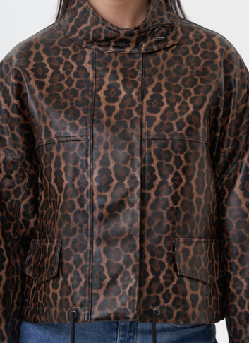 Леопардовая кожаная куртка