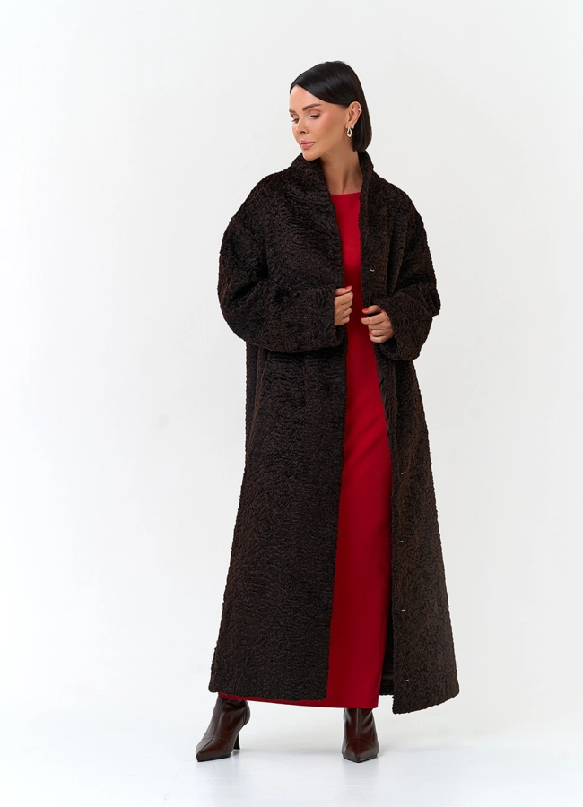 Женское пальто из эко меха модель № 33880 в рассрочку